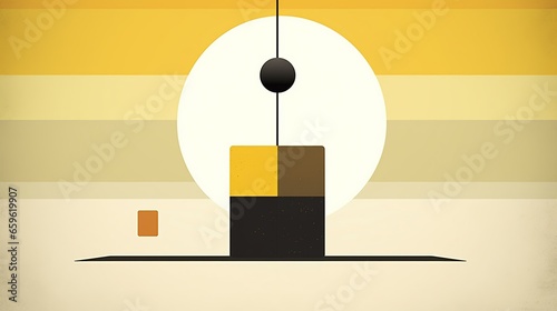 Abstract background with squaress and circle. Minimal geometric compositions. Digital art in watercolor style. Illustration for brochure, poster, cover, interior design, decor, presentation or banner.