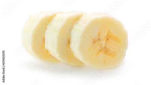 banana slices isolated on the white background