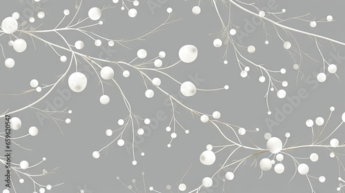  a branch with white balls hanging from it's branches.  generative ai