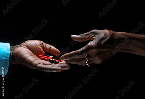 Hands Holding Medical Pills