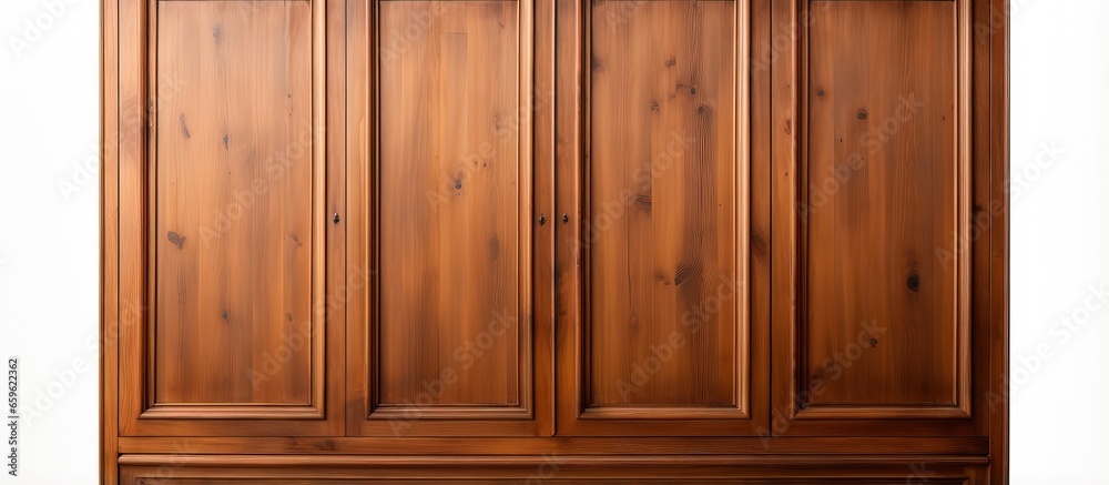 Wooden closet on white background