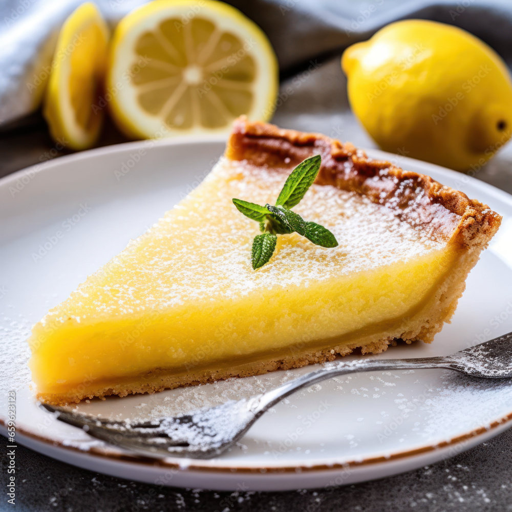  Image of a crispy crust of dairy-free lemon tart
