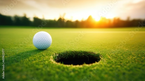 Golf Ball near hole 