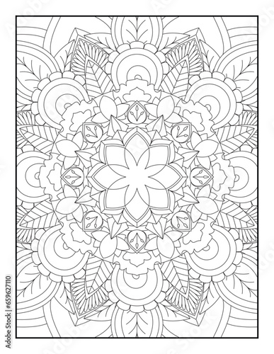 Mandala. Mandala Coloring Book For Adult. Mandala Coloring Pages. Mandala Coloring Book. Seamless vector pattern. Black and white linear drawing. coloring page for children and adults. Coloring Pages