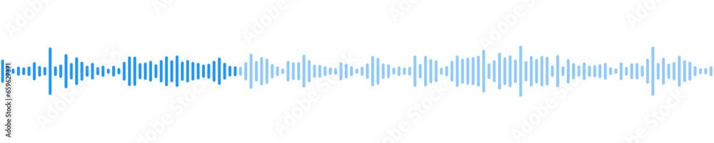Naklejka premium seamless sound waveform pattern for radio podcasts, music player, video editor, voise message in social media chats, voice assistant, recorder. vector illustration
