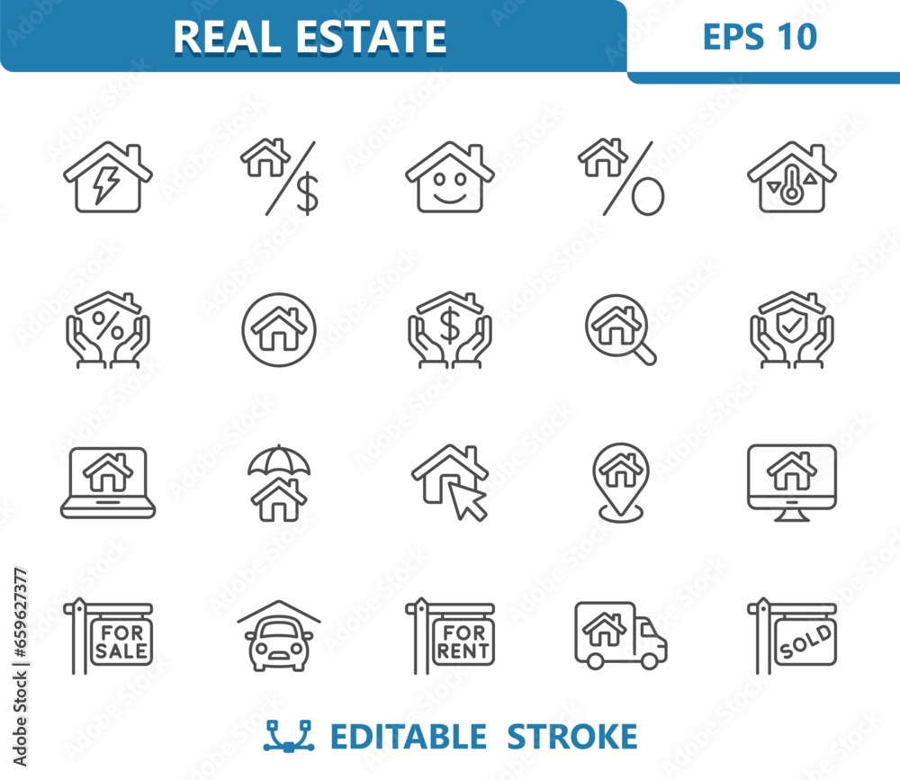 Home Icons. House, Household, Real Estate