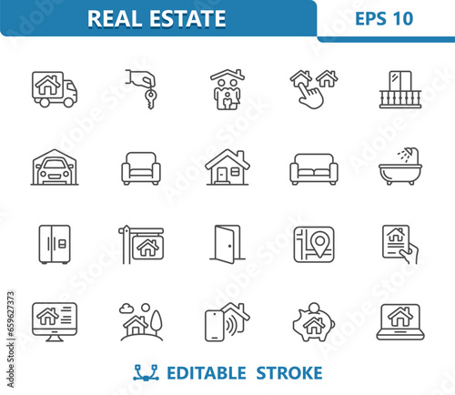 Real Estate Icons. House, Home, Buildings