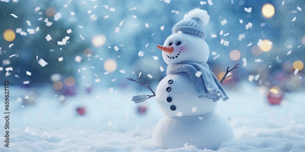 CHRISTMAS SNOWY WINTER SNOWMAN SNOWFLAKES FALLING BACKGROUND CINEMATIC CHRISTMAS SNOWY WINTER SNOWMAN SNOWFLAKES FALLING BACKGROUND CINEMATIC