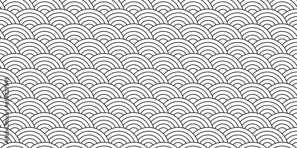 chinese, fan seamless pattern. asian texture background of ramen or wave