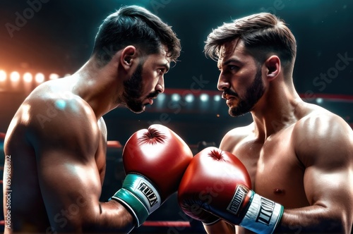 Two men with boxing gloves are facing each other © useful pictures