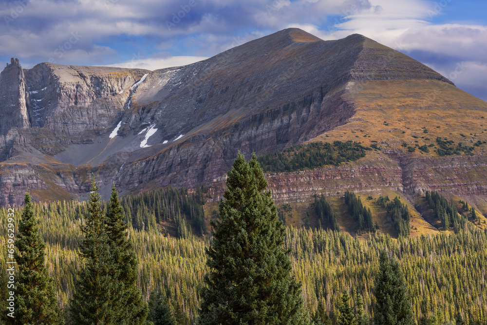 Autumn landscape of Sheep Mountain, Lizard Head Pass, San Juan Mountains, Colorado, USA