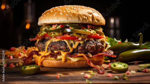 tasty american burger Generative AI