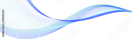 Blue wave swirl swoosh. Undulate sound wave, dynamic twisted lines. Deep blue and teal sea water flow. Isolated border, decorative design element. Abstract curve, transparent. Vector illustration