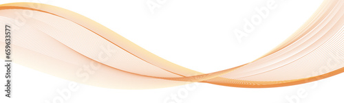 Abstract wave swirl twisted line, summer orange color flow.  Undulate wave lines, transparent twirl pattern. Abstract isolated curve, dynamic movement, border, background. Vector illustration