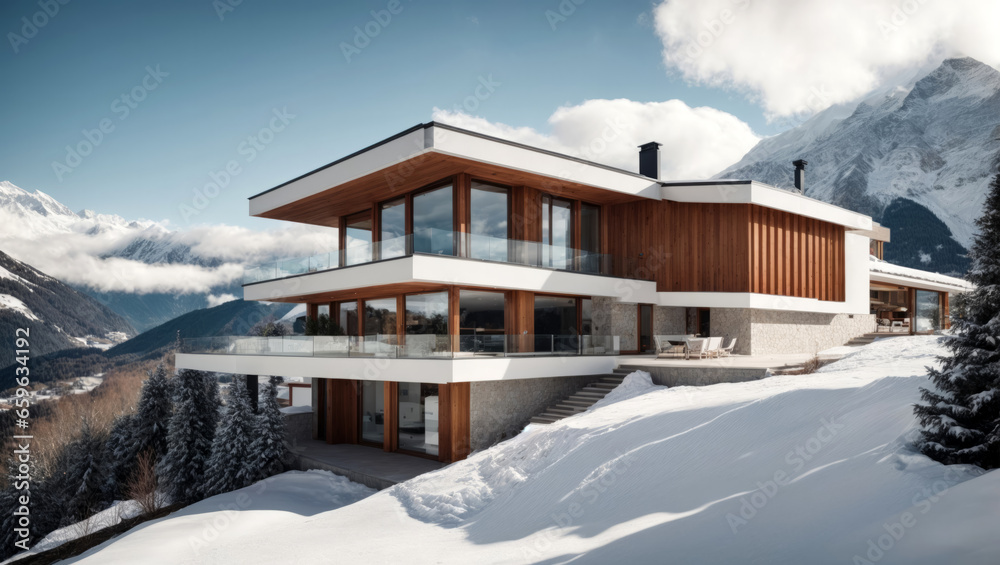 Fototapeta premium Luxusvilla, gen ai