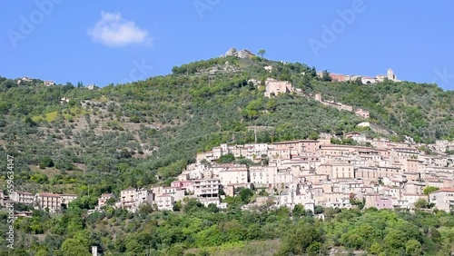 landscape of the medieval town Alvito,in the Comino valley amid the Italian Apennine mountains of the Lazio region photo
