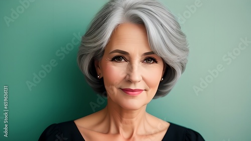 Portrait of an elderly woman, generative AI