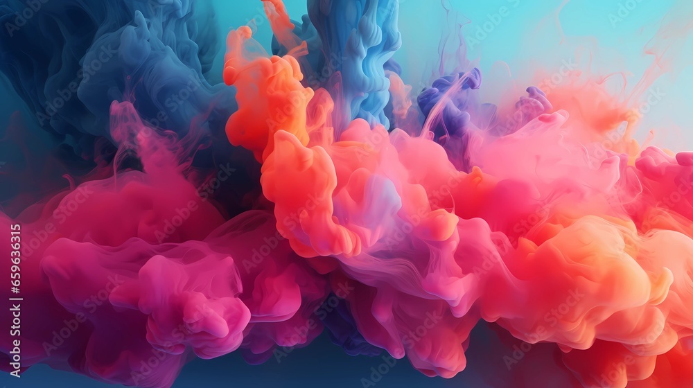 Colorful smoke explosion, abstract wallpaper, dynamic shapes Colorful smoke explosion, abstract wallpaper, dynamic shapes