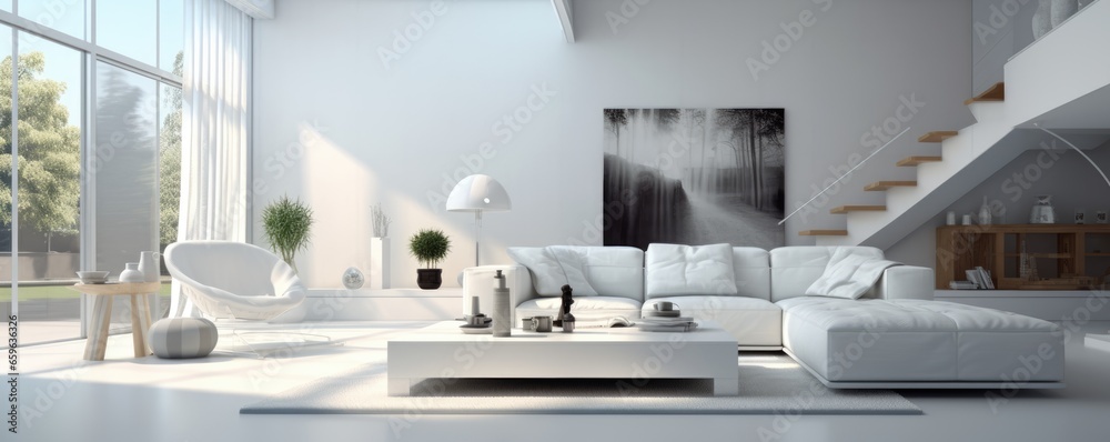 Modern living room interior wth designer touch decoration.  Contemporary living space - obrazy, fototapety, plakaty 