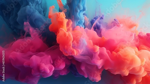 Colorful smoke explosion, abstract wallpaper, dynamic shapes