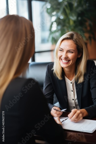 Female consultant with fina...