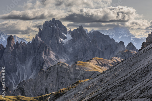 Fototapeta Naklejka Na Ścianę i Meble -  The Dolomites are not only a paradise for hikers, climbers, and outdoor enthusiasts but also a UNESCO World Heritage site, celebrated for their exceptional natural beauty and geological significance.