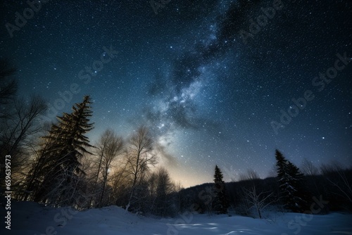 Starry Christmas sky. Generative AI