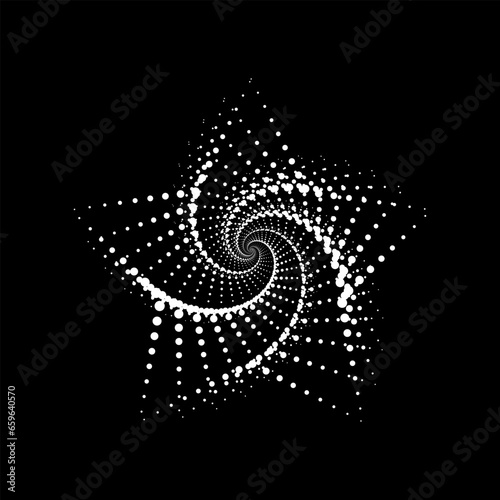 White Spirograph star Half tone. Vector illustration.