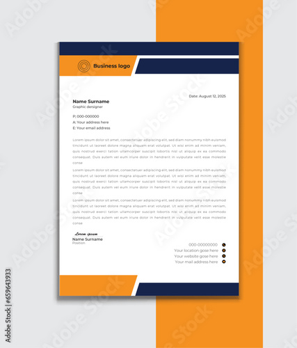 Professional business letterhead template design. corporate letterhead, vector, Creative & Clean, print