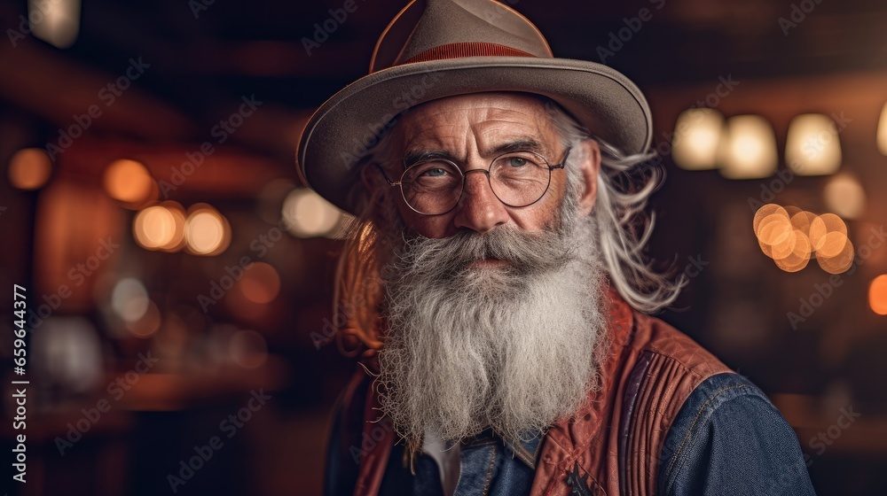 Lifestyle portrait photography of a pleased man in his 60s.
