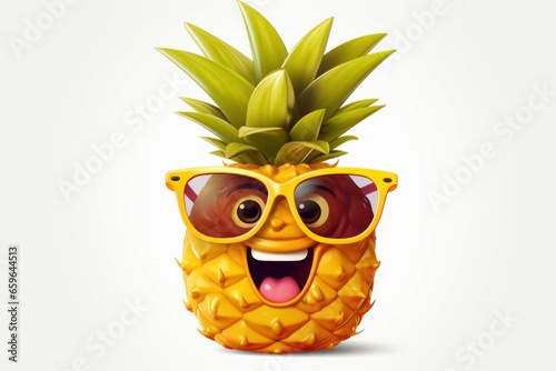 Sunny Happy pineapple character. Creative design. Generate AI