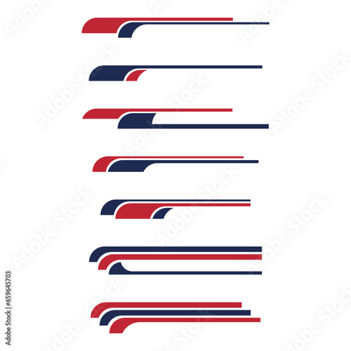 Vehicle wrap racing stripes decal set