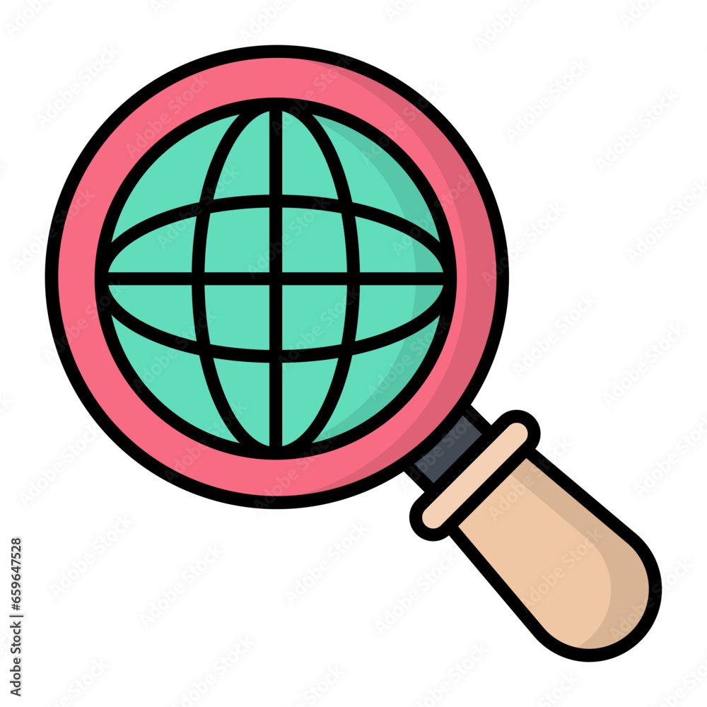 Global Search Colored Outline Icon Global Search Colored Outline Icon