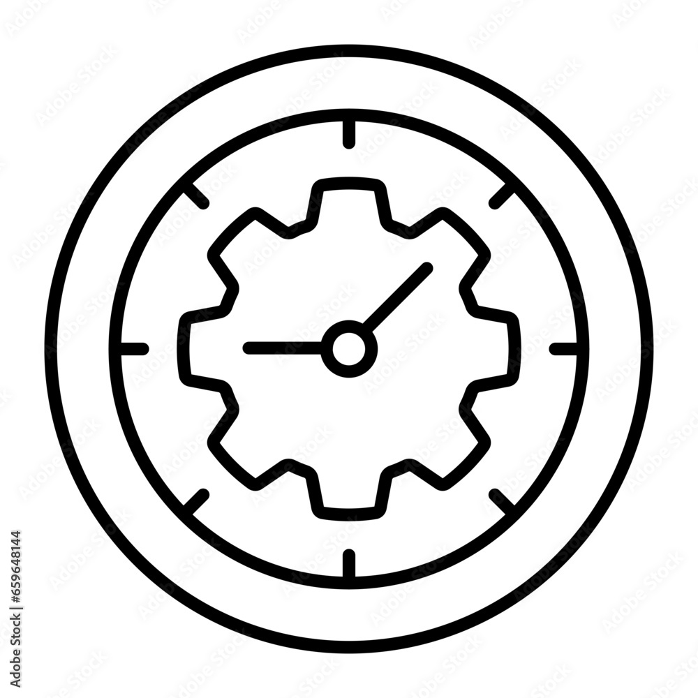 Time Management Outline Icon Time Management Outline Icon