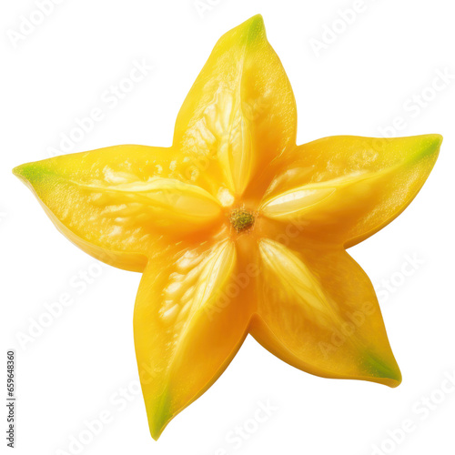 Star fruit isolated on transparent background, Fruit cutout. Generative AI © BussarinK