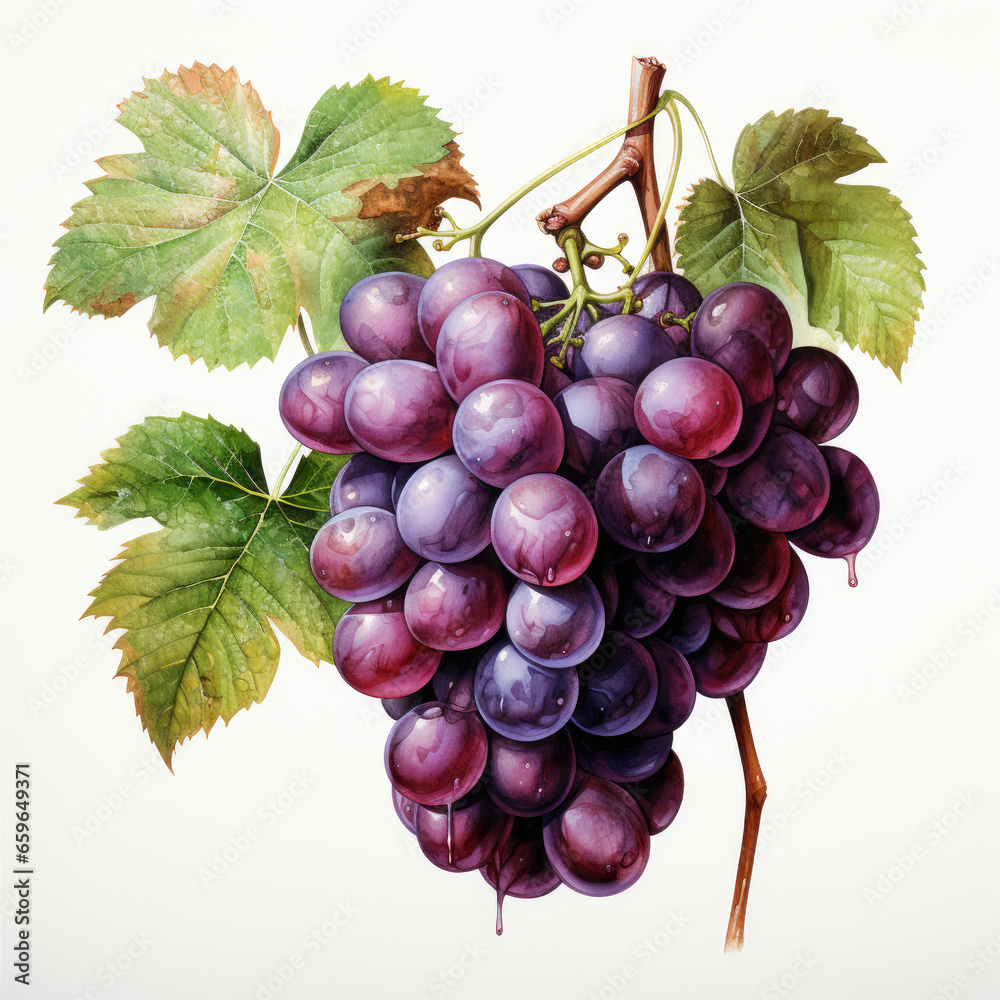 Fototapeta premium watercolor Grape Juice clipart, Generative Ai