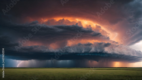 hyper realistic super storm sky photo, super cell storm photo © Amir Bajric