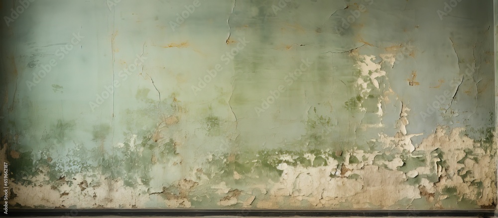 Wall damaged by water and covered in mold Wall damaged by water and covered in mold