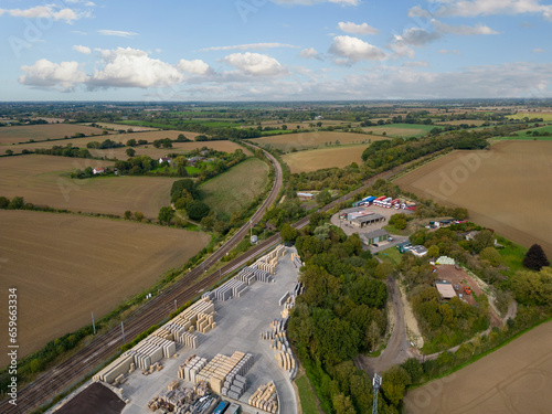 An aerial view of Haughley Junction in Suffolk, UK photo
