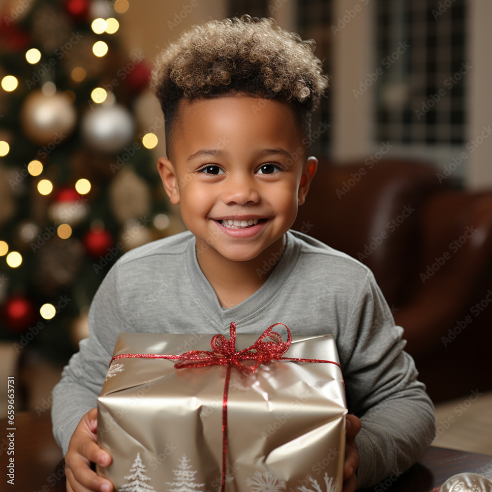 Joyful children, gifts, Christmas Joyful children, gifts, Christmas