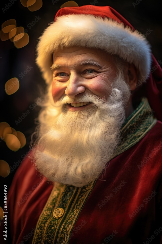 Santa claus with red beard.