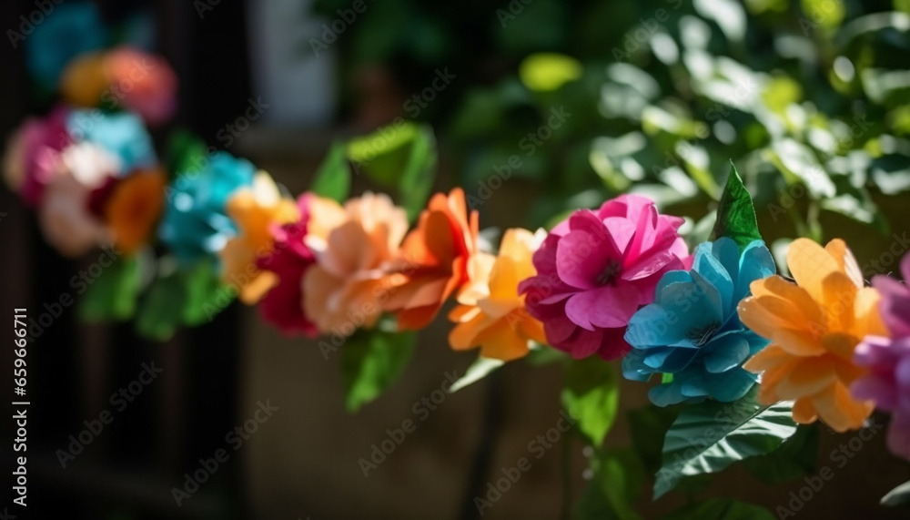 Vibrant flowers bloom in nature beauty generative AI Vibrant flowers bloom in nature beauty generative AI