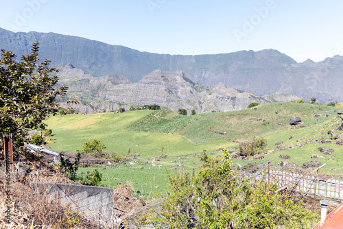 View of cirque landscape in La Reunion