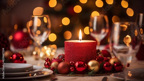 Elegant Christmas Dinner Table Setting