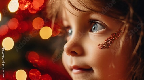 Holiday Enchantment  A Girl s Mesmerized Look in Festive Mood