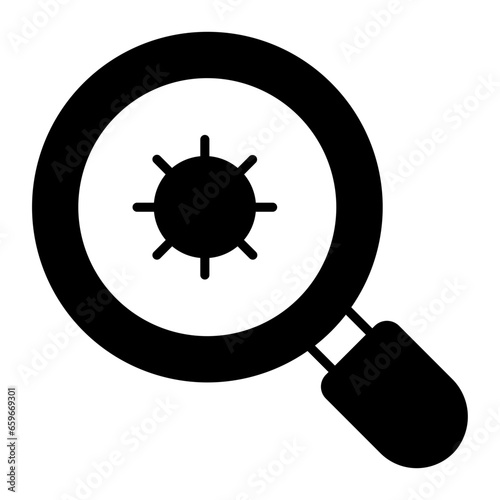 Search Bacteria Glyph Icon