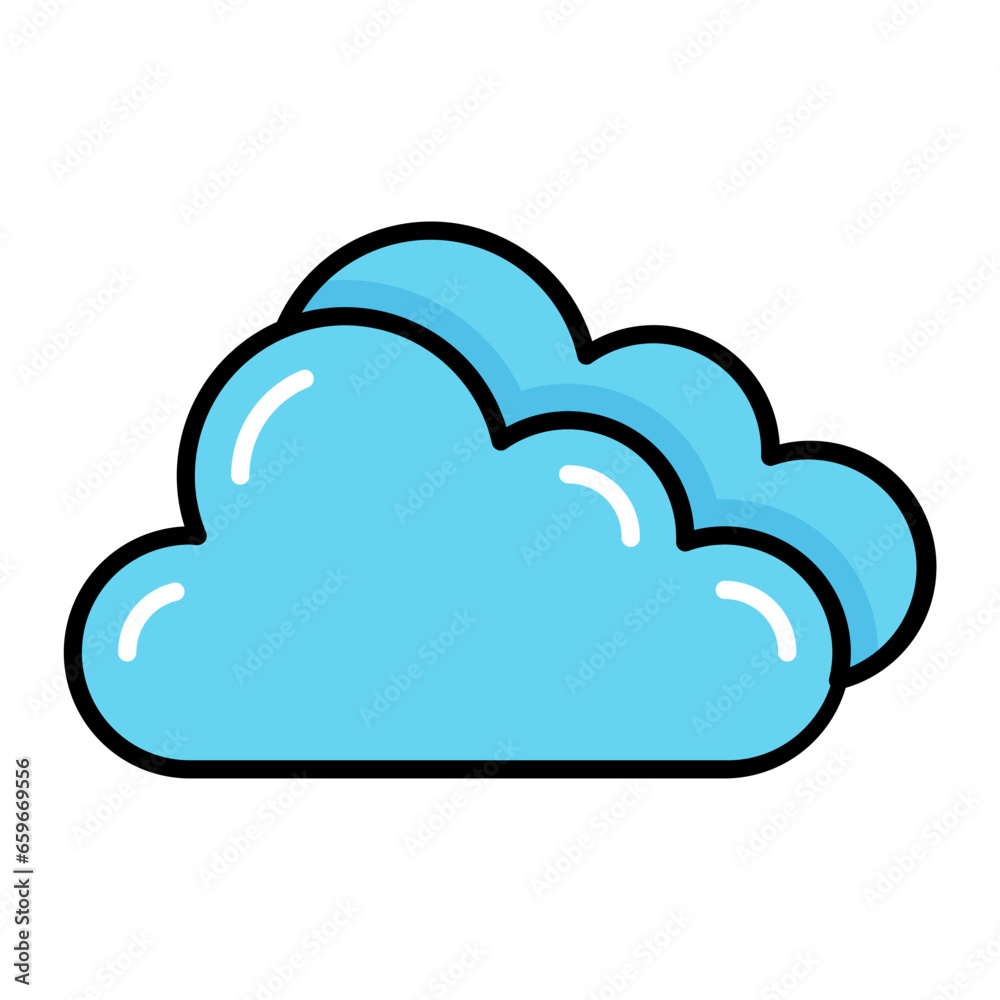 Fototapeta premium Cloud Colored Outline Icon
