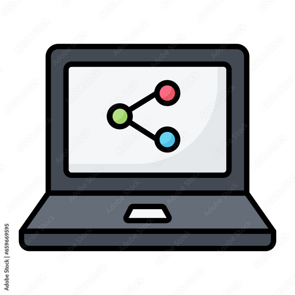 Laptop Colored Outline Icon Laptop Colored Outline Icon