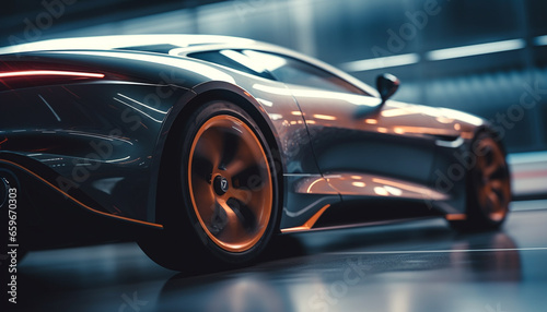 Shiny sports car with modern elegance and technology generative AI