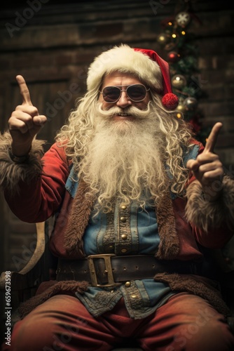 Santa claus with a beard.